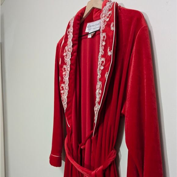 VTG Cinema Etoile size L red crushed velvet robe old cinema, movie star, luxury - Picture 5 of 9